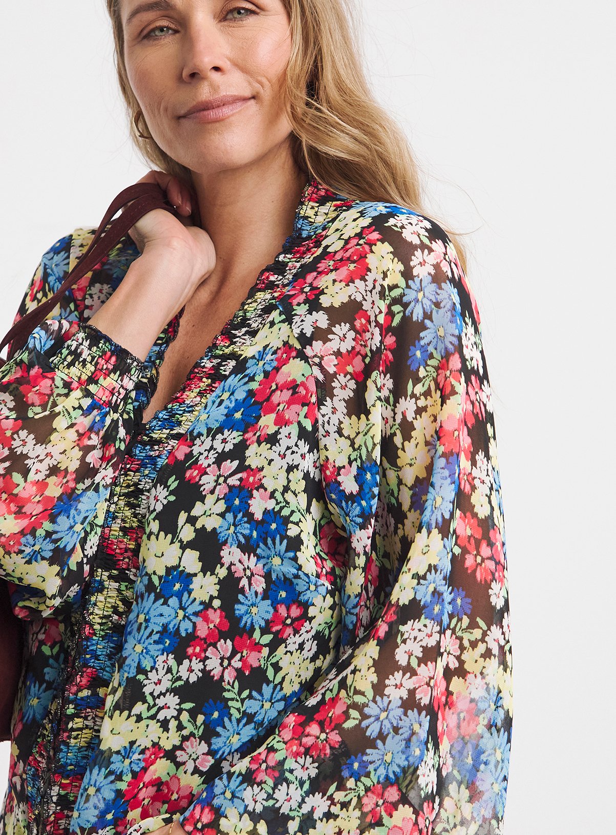 JD WILLIAMS Shirred Georgette Blouse 32 - Image 4 thumbnail